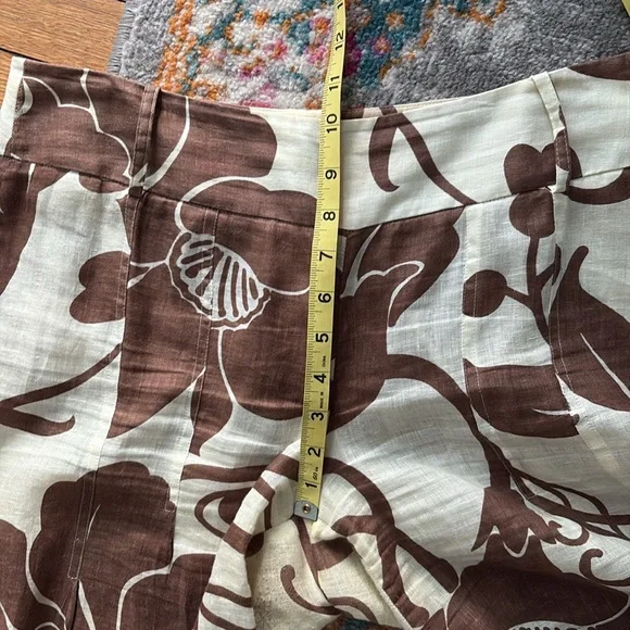 Elie Tahari Brown and Cream Floral Pants - Picture 5 of 10